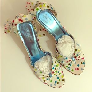 Coach Ankle tie Glena Polka dot heels